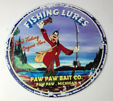 Letrero de porcelana vintage - Paw Paw Bait Goofy letrero de pesca - letrero de bomba de servicio de gas segunda mano  Embacar hacia Argentina