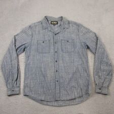 Salt Valley Mens Shirt size L Hickory Stripe Conductor Western Chambray Snap for sale  Shipping to South Africa