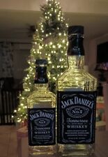 2 botellas de whisky Jack Daniels 1,75 L y 750 ml tapas arte vacío artesanías banco de lámparas segunda mano  Embacar hacia Argentina