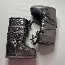 Vintage Moon Boots Womens Size 8.5 Black Leather Snow Platform Ski Y2K Original for sale  Shipping to South Africa