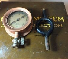 Used, Antique American S G & MFG CO Boston 3 1/2in Bourdon Steam Gauge w/Valve 0-30psi for sale  Shipping to Canada