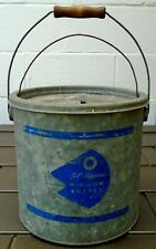 Details about   Vintage Frabill's Min-O-Life Galvanized Minnow Bait Bucket No 990 Wooden Handle 
