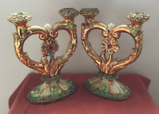 Coppia candelabri ceramica usato  Italia