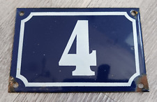 Usado, Placa de metal esmaltada vintage francesa azul casa número 4 portas placa de portão comprar usado  Enviando para Brazil