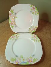 Used, Pair of Antique Royal Albert, 15.5cm Side Plates, c1915, Impatiens Pattern for sale  Shipping to South Africa