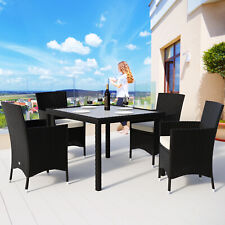 Gebraucht, B-Ware Sitzgruppe Polyrattan Mailand 4+1 Set schwarz Stuhl Tisch Garten Möbel gebraucht kaufen  Merzig