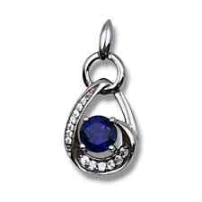 blue sapphire cz pendant for sale  Yorkville