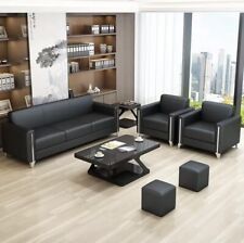 Conjunto de sofá de couro preto, usado comprar usado  Enviando para Brazil