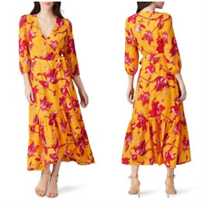 Vestido de Noiva COLOR ME COURTNEY Eleanor Wrap M Laranja Rosa Floral Maxi Chuveiro comprar usado  Enviando para Brazil