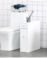 HOMCOM Slim Floor Cabinet Narrow Wooden Storage with Drawers Bathroom White for sale  Shipping to South Africa