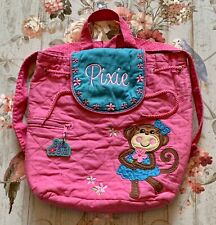 Bolsa/mochila Stephen Joseph acolchoada bordada rosa “Pixie” macaco - levemente usada comprar usado  Enviando para Brazil