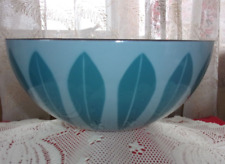 Used, Catherineholm Norway large 9.5" blue on blue lotus enamelware mixing bowl MCM VG for sale  Shipping to South Africa