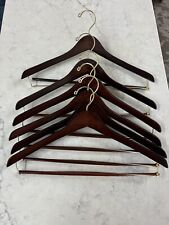 Beverly Hangers: Sturdy Wood Suit Coat Hangers w/ Locking Bar Mahogany (6) for sale  Shipping to South Africa