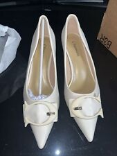 C. Paravano Signature C Buckled Pumps White for sale  Shipping to South Africa