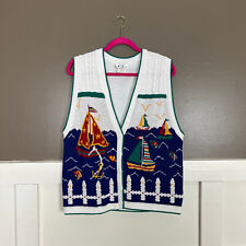 Colete de malha vintage novidade | Suéter náutico colorido feminino tamanho único P, M, G comprar usado  Enviando para Brazil