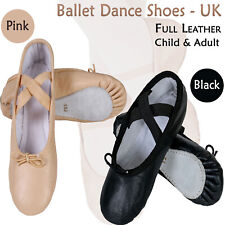 Ballet Shoes, Pink & Black Full Leather Dance shoes Sole Children & Adults Sizes for sale  Shipping to South Africa