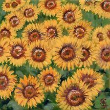 Sunflower field acrylic d'occasion  Toulon-