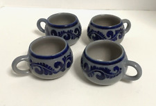 Blue Reinh Merkelbach Hohr Grenzhausen German Salt Glaze Mugs Cups Vintage for sale  Shipping to South Africa