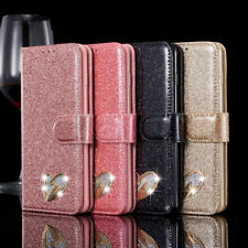 Capa carteira telefone couro flip glitter Bling para Samsung S24Ultra A53 A71 comprar usado  Enviando para Brazil