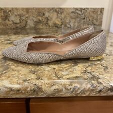Aquazzura Maia Metallic Pointed Toe Ballerina Flats Ballet Size 39 Slip On Sz 9 for sale  Shipping to South Africa