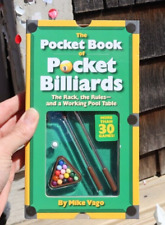 Vintage Mike Vago Mini Pool Table Toy Game & Book SET Pocket Book of Billiards for sale  Shipping to South Africa