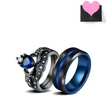 2 peças conjunto de anel de casal His&Hers coração zircônia cúbica aliança de casamento aço inoxidável comprar usado  Enviando para Brazil