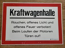 Schild kraftwagenhalle rauchen gebraucht kaufen  Erfurt