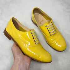 Zapatos Oxford Christian Louboutin Fred Patente Plana de Cuero Diseñador Amarillo Canario, usado segunda mano  Embacar hacia Mexico