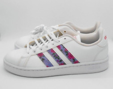 Zapatos de tenis Adidas Grand Court con rayas blancas/florales nuevos talla 8,5 segunda mano  Embacar hacia Mexico
