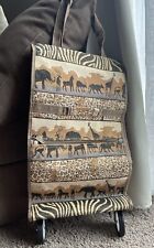 Sacola tote rolante JADE tapeçaria safári africano compras viagem rodas dobráveis comprar usado  Enviando para Brazil