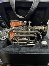 Trompeta de bolsillo plateado Mendini by Cecilio con estuche 0618555 segunda mano  Embacar hacia Mexico