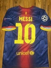 Camiseta deportiva de local firmada por Lionel Messi del Barcelona #10 certificado de autenticidad segunda mano  Embacar hacia Argentina