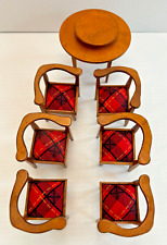 Mesa redonda en miniatura Susan perezosa para casa de muñecas y seis sillas segunda mano  Embacar hacia Mexico