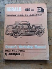 Triumph Herald (All Models 1959-1971) Haynes Workshop Manual, used for sale  Shipping to South Africa