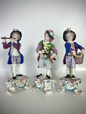 Estatuillas antiguas de porcelana de derbi mendigos banda músicos flauta tambores gurdy, usado segunda mano  Embacar hacia Argentina