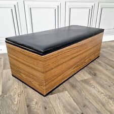 Retro Wood & Leather Effect Vinyl Trunk Linen Storage Blanket Box Chest Ottoman for sale  Shipping to South Africa