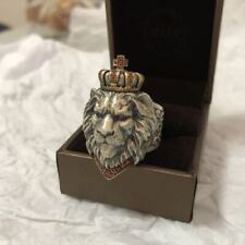 Men's Vintage Casting Black Silver Stainless Steel Lion Head Ring Band, used for sale  Shipping to South Africa
