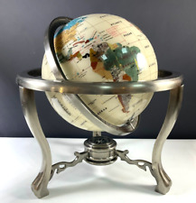 Tripé de metal semiprecioso globo mundial 14" com bússola tampo de mesa comprar usado  Enviando para Brazil