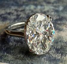 7.25 Ct Oval Cut White Diamond Solitaire Ring, 925 Silver! VIDEO agagment Ring, used for sale  Shipping to South Africa