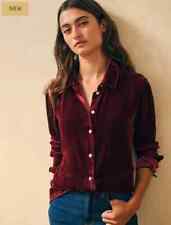 Blusa feminina FAHERTY Genevieve vintage seda veludo marrom botão vermelho M comprar usado  Enviando para Brazil