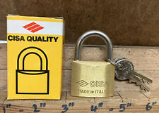 Cisa Brass Padlock 40mm Hardened Security Door Garage Shed Lock Up Shutter 22010 for sale  Shipping to South Africa