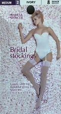 2 Pairs M&S 8 Denier Ivory Glossy Sheer Bridal Stockings, used for sale  Shipping to South Africa