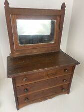 Antique Small Bureau or Doll Dresser w Adjustable Mirror Handmade Wood Vintage for sale  Shipping to South Africa