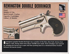 REMINGTON DOUBLE DERRINGER .41 PISTOL Hand Gun Classic Firearms PHOTO CARD for sale  Shipping to South Africa