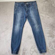 Calça jeans Zanerobe estilingue denim 36x32 azul botão mosca gota virilha $118 comprar usado  Enviando para Brazil