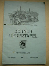 Berner Liedertafel Vereinsblatt Nr. 2 1938 !!  tweedehands  verschepen naar Netherlands