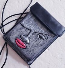Used, Stunning Handpainted Face Abstract Leather Art Purse Crossbody Bag Tarot Cards for sale  Shipping to South Africa
