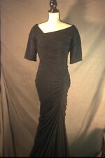 Used, Tadashi Shoji Black DRAPED MESH Ball GOWN Ruched Large 3/4 Sleeve Authentic Long for sale  Shipping to South Africa