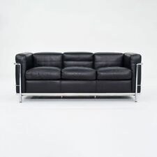 Sofá de 3 lugares Cassina LC2 2010 com couro preto por Le Corbusier Jeanneret Perriand comprar usado  Enviando para Brazil