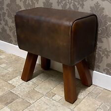 Brown leather stool for sale  Shipping to Ireland